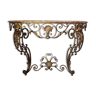 Console Rococo gilded wrought iron and marble