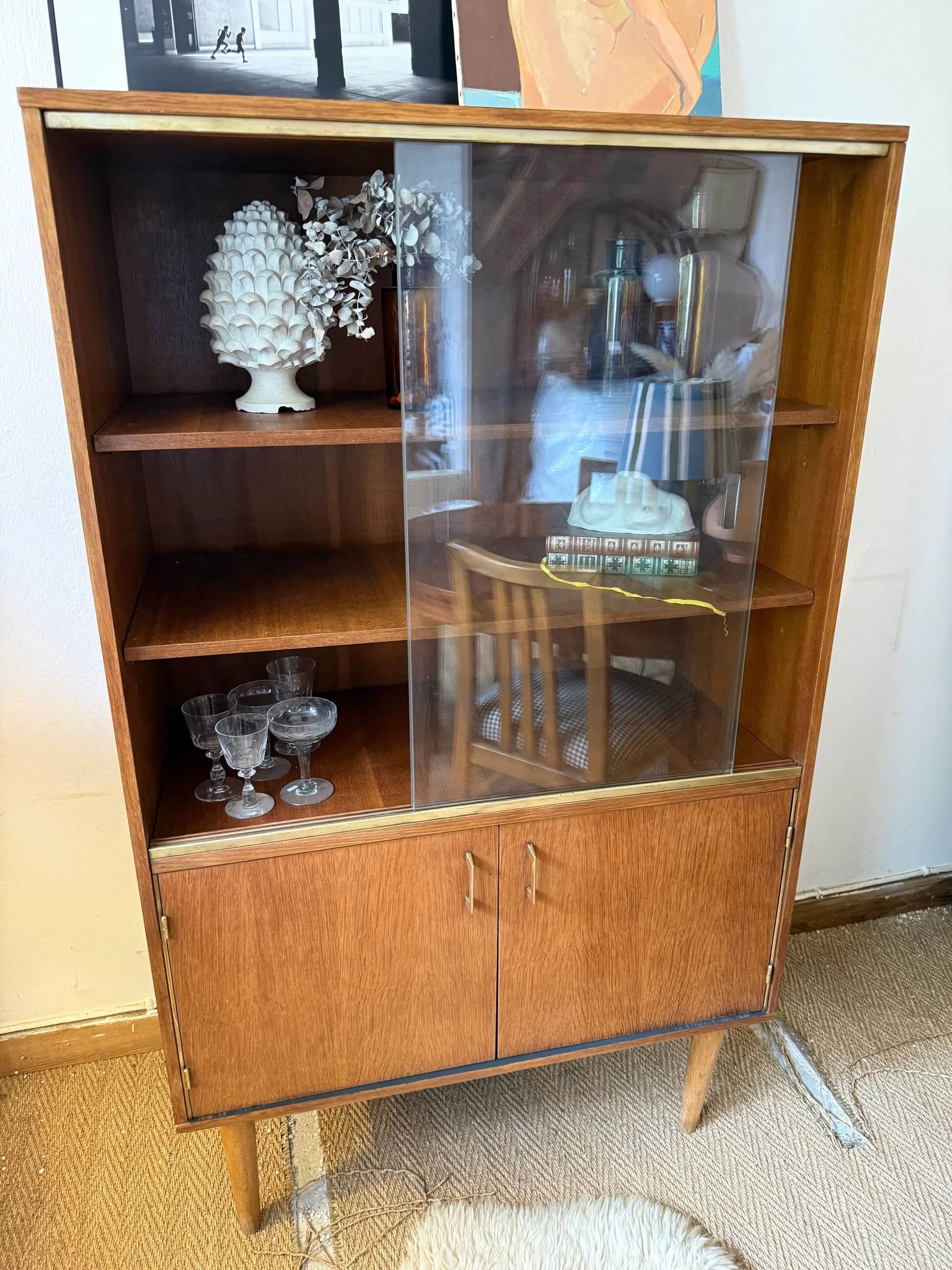 Vintage display cabinet bookshelf