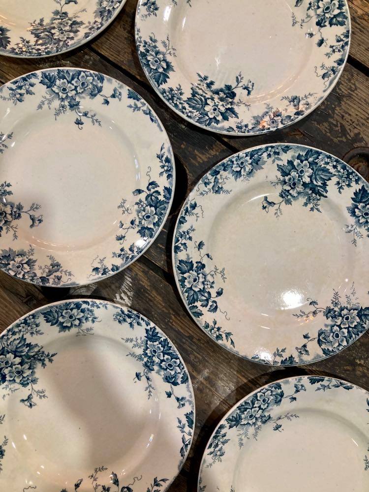 Lot of 6 plates Saint-Amand and Hamage model Marie-Louise