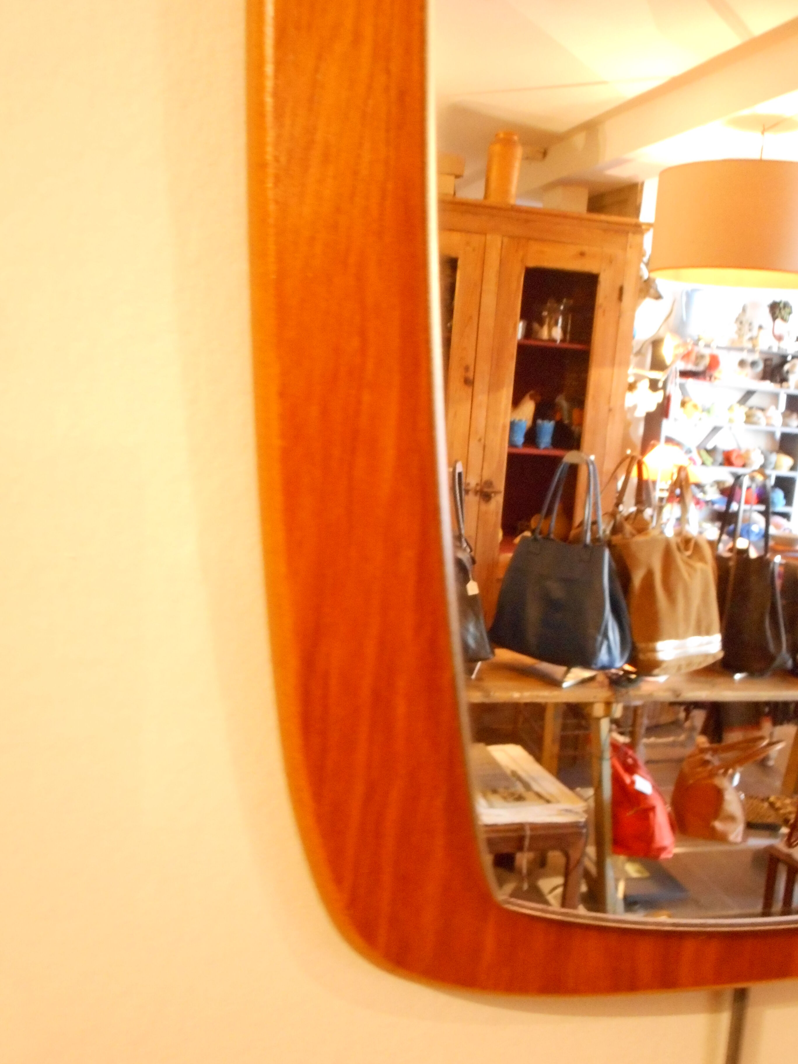 Mirror teak Scandinavian 30x76cm