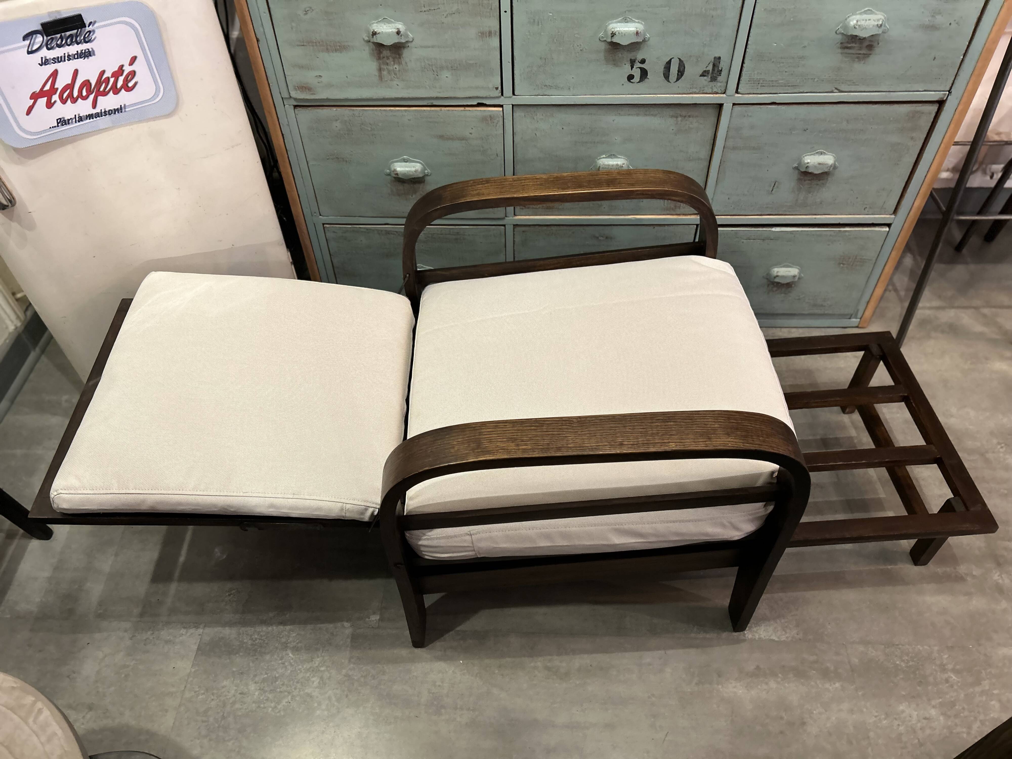 Multi-position relaxation armchair from the 1930s/40s in teak.