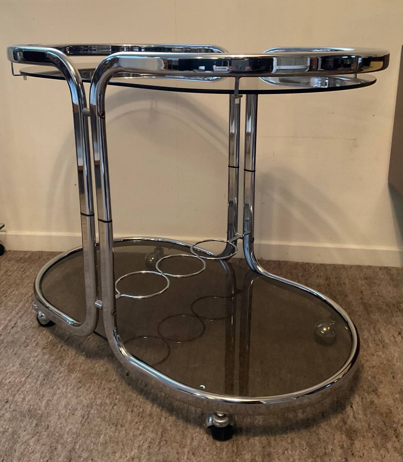70s bar trolley on wheels
