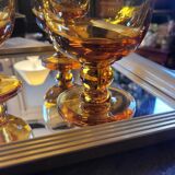 Amber glasses, balloon shape 70's