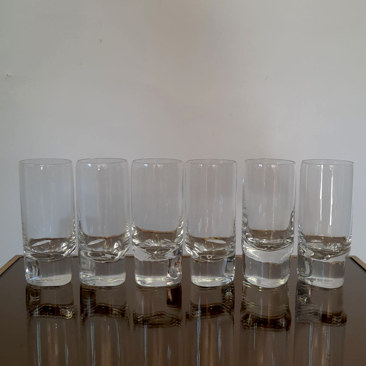 Six glasses Pitagora model design by Marco Zanuso for Arnolfo di Cambio.