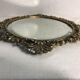 Former mirror bronze gold locket + glass beveled vintage 30x41cm