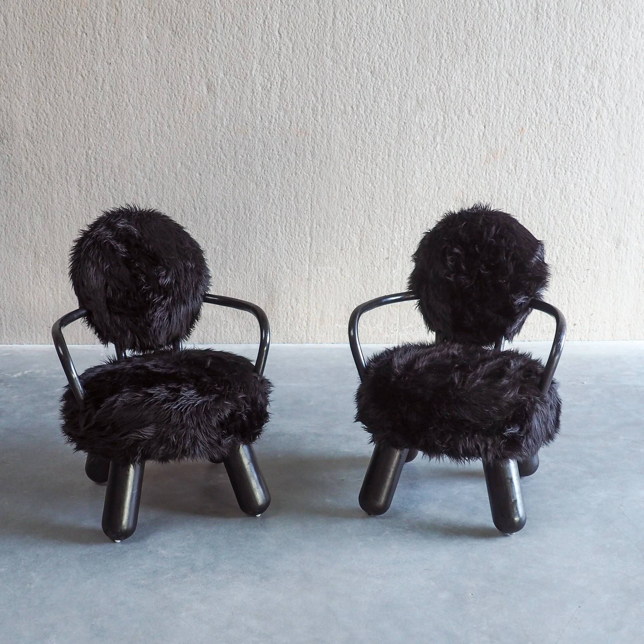 Pair of limited edition lounge chairs by Olivier De Schrijver for Ode’s Design