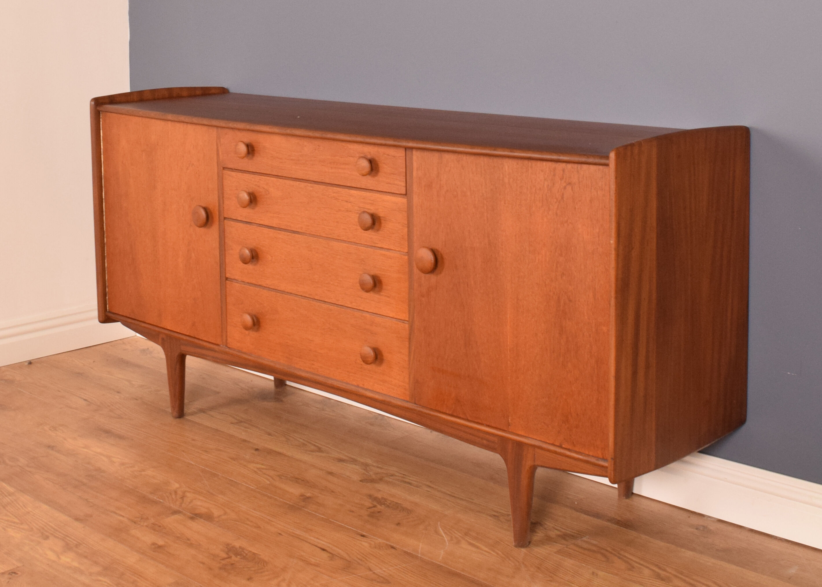 Restored Long A.Younger Afromosia And Teak Retro Sideboard