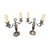 Pair of candlesticks girandoles Louis XVI silver empire