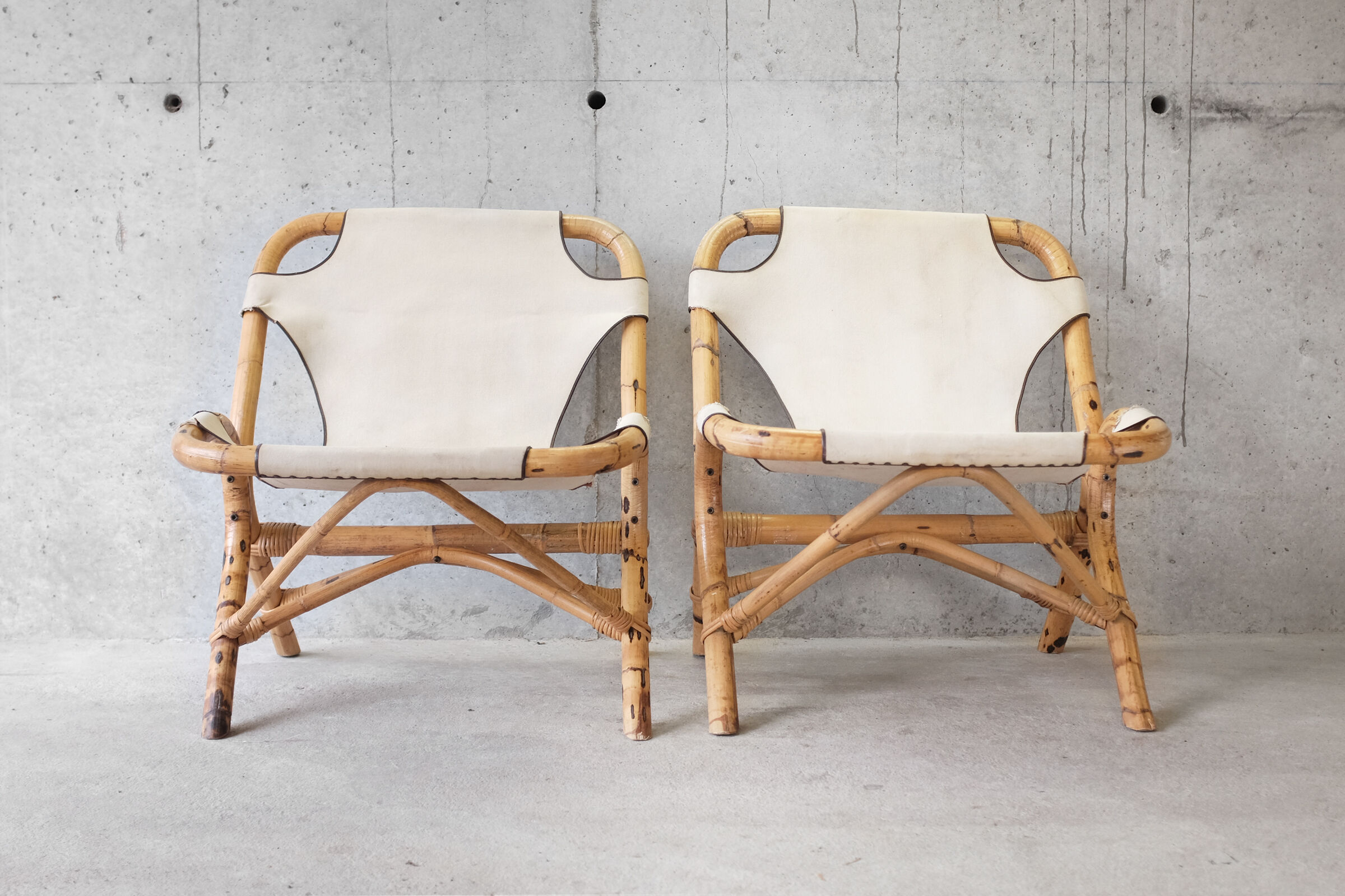 Pair of armchairs Rohe Noordwolde rattan, bamboo, 50