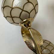 Vintage brass and mother-of-pearl floor lamp from the 70s