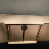 Lacquered, travertine and plexiglass sideboard, Belgo Chrom, 1970s