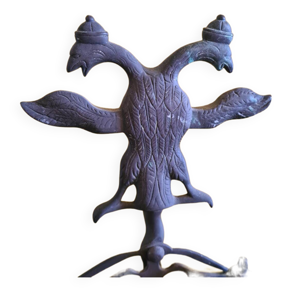 Garniture De Cheminée Hollandaise En Laiton à Double Tête D'Aigle, Fin 19ème Siècle