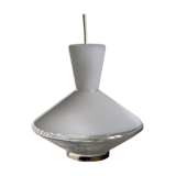 Suspension lamp Diabolo saucer in frosted glass.