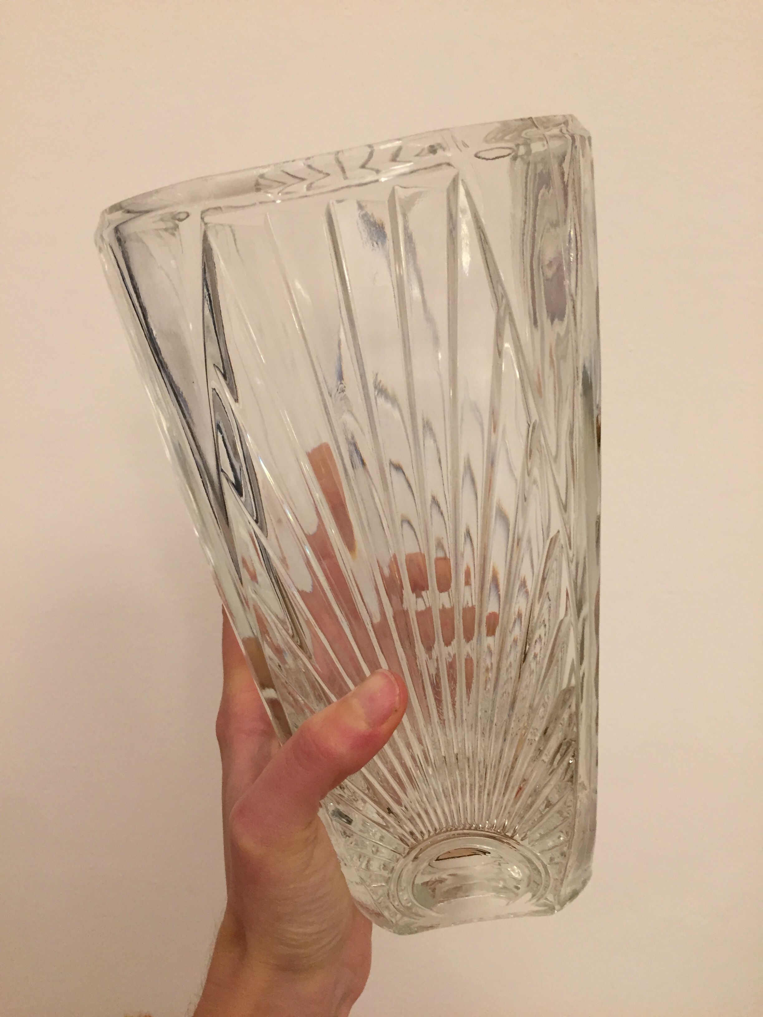 Art Deco vase sun in thick glass
