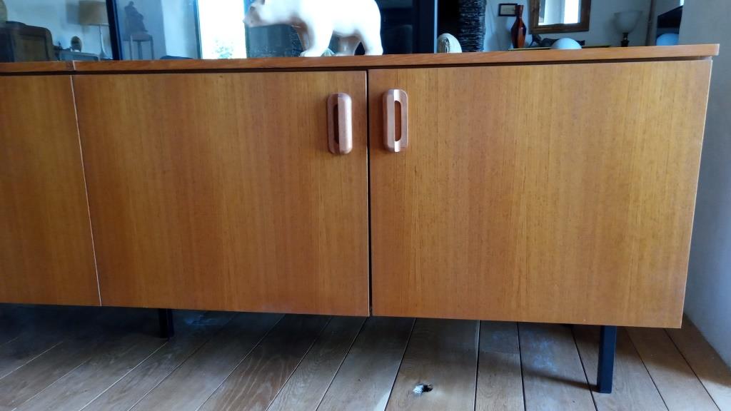 Teak veneer sideboard