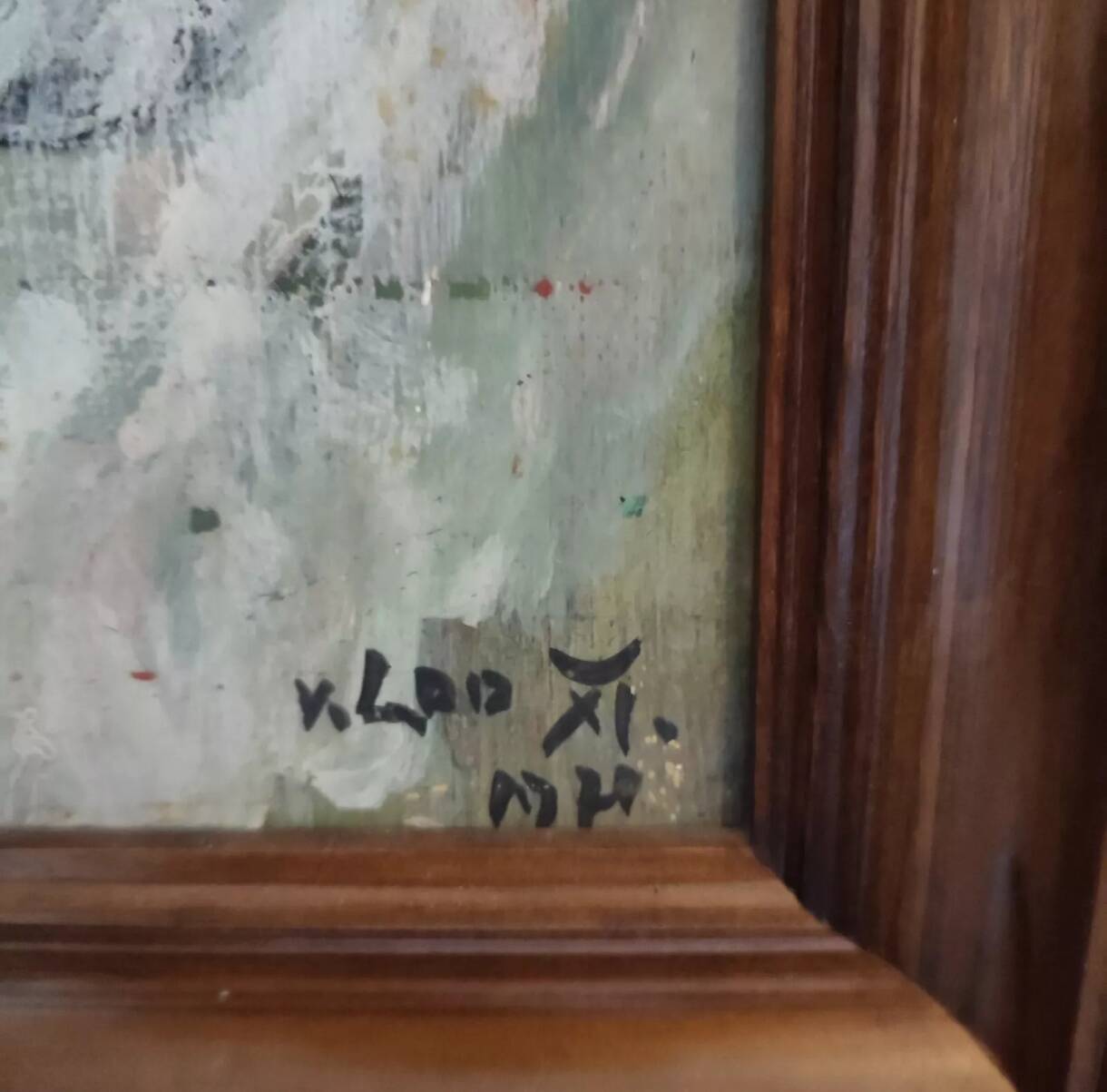 Gouache on framed cardboard "Old man with glasses", V. Lod (20th century)