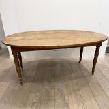 Louis Philippe wood dining table with shutters and casters