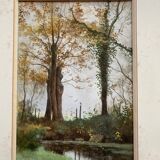 Painting on paper the underwood autumn fog signed jean paul barre