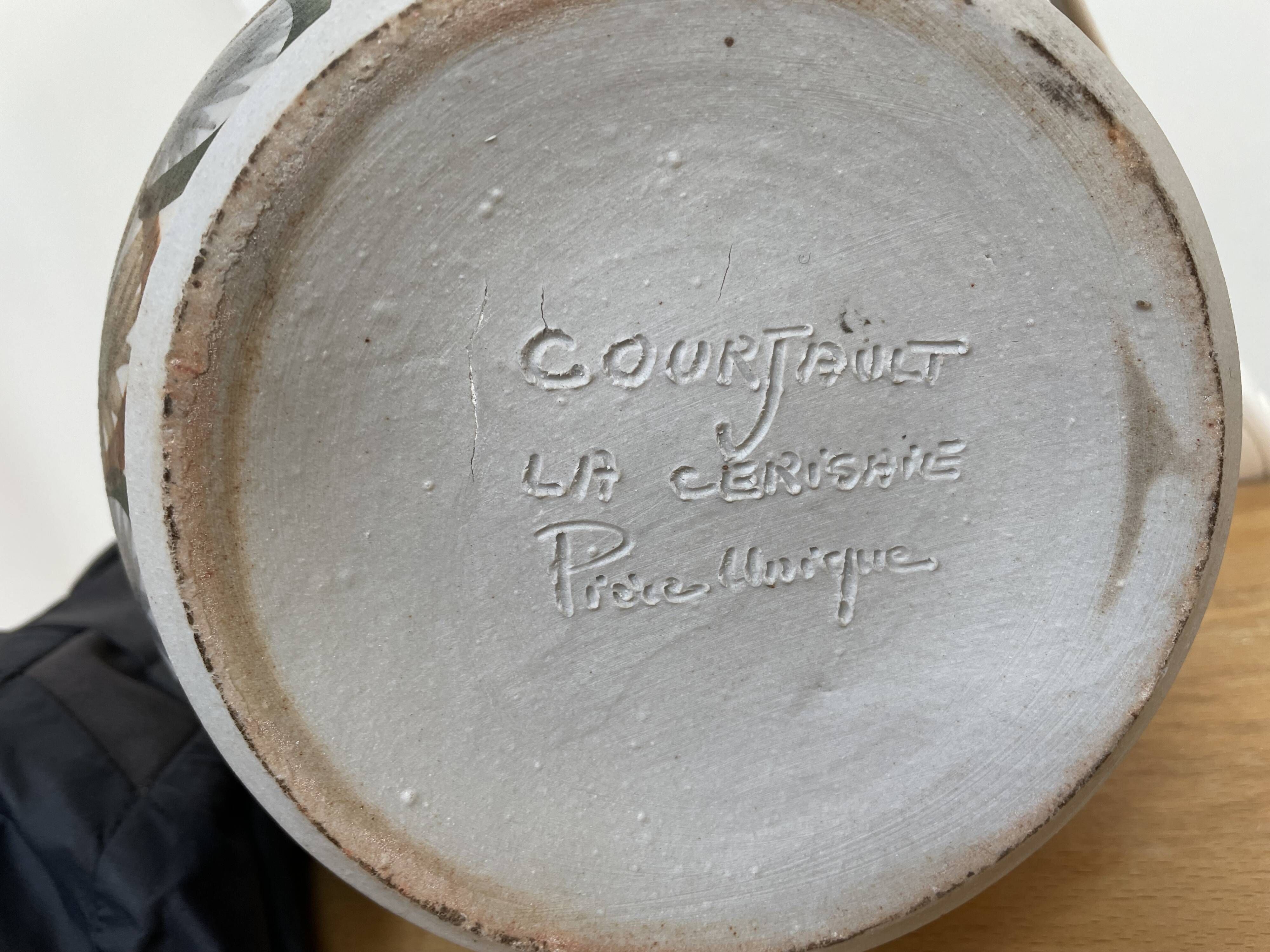 Ceramic lamp by Jean-claude Courjault, La Cerisaie, circa 1970.
