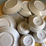 Set of 6 cups and vintage bistro plates