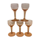 Set of 5 pink liquor glasses