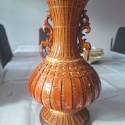 Wood and bamboo vase