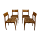 Lot de 4 chaises en chêne design italien de Consorzio Sedi Friuli 1960