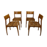 Lot of 4 chairs in Oak Italian design by Consorzio Sedi Friuli 1960