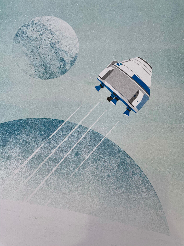 Illustration in risography "Alien"