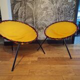 Pair of folding balloon chairs from the 1950s-60s.