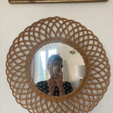 Rattan sun mirror