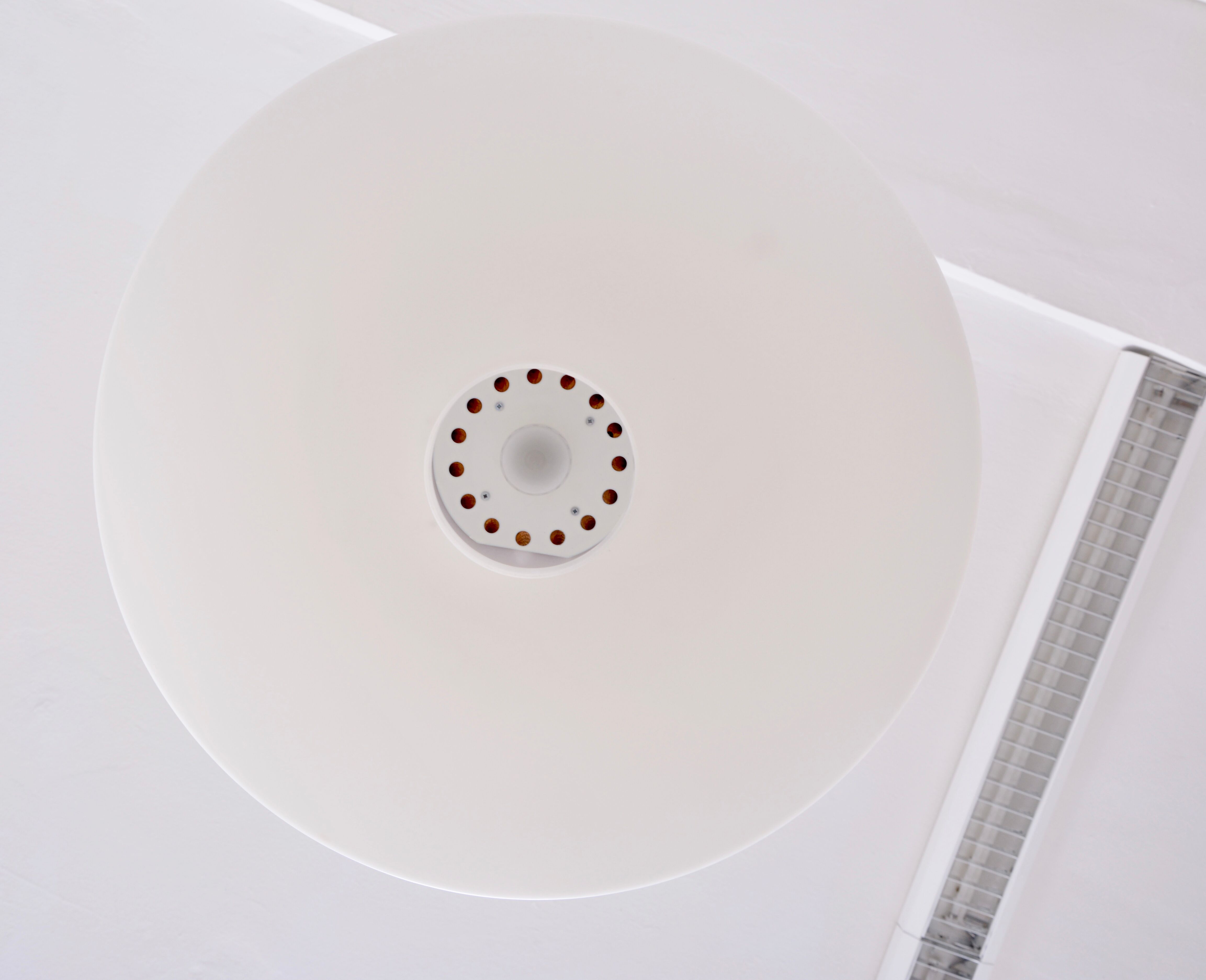 White Mid-Century Modern pendant model "Ufo" by Uno and Östen Kristiansson