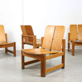 Vintage scandinavian pine lounge chair