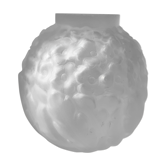 Vase rond en verre blanc moulé opaque motifs fleurs