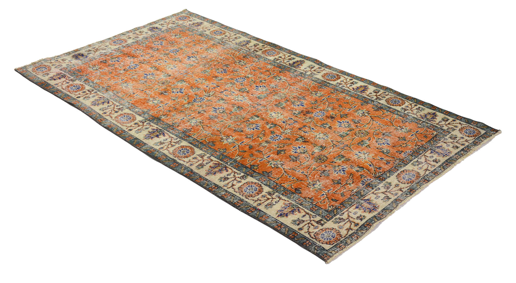 Anatolian handmade vintage rug 240 cm x 138 cm