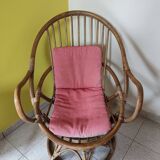 Vintage rattan swivel chair