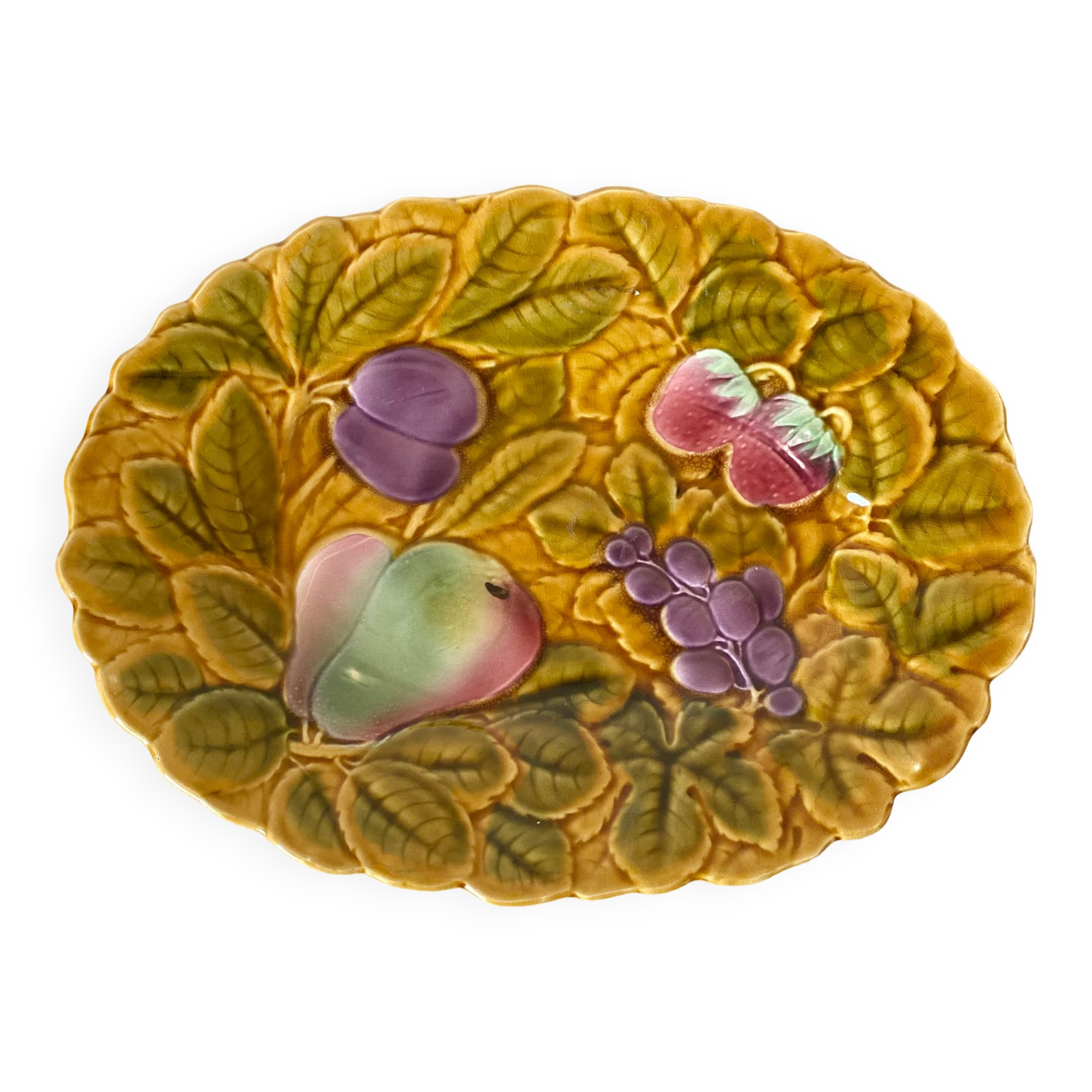 Sarreguemines oval slip dish