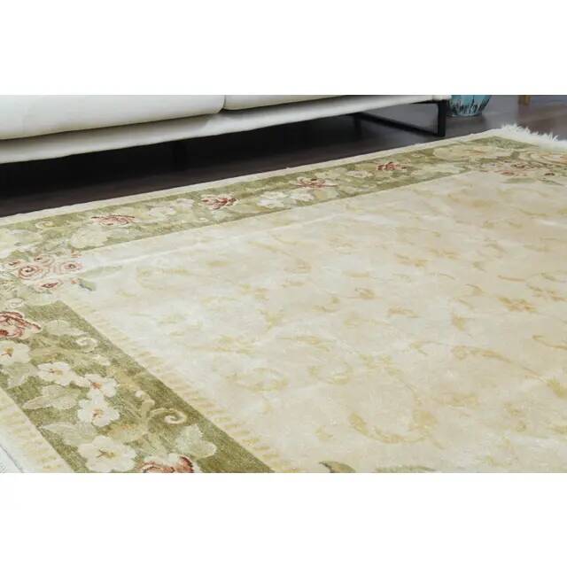 Vintage Turkish Oushak Handmade Wool Cotton Tan Area Rug 235x240