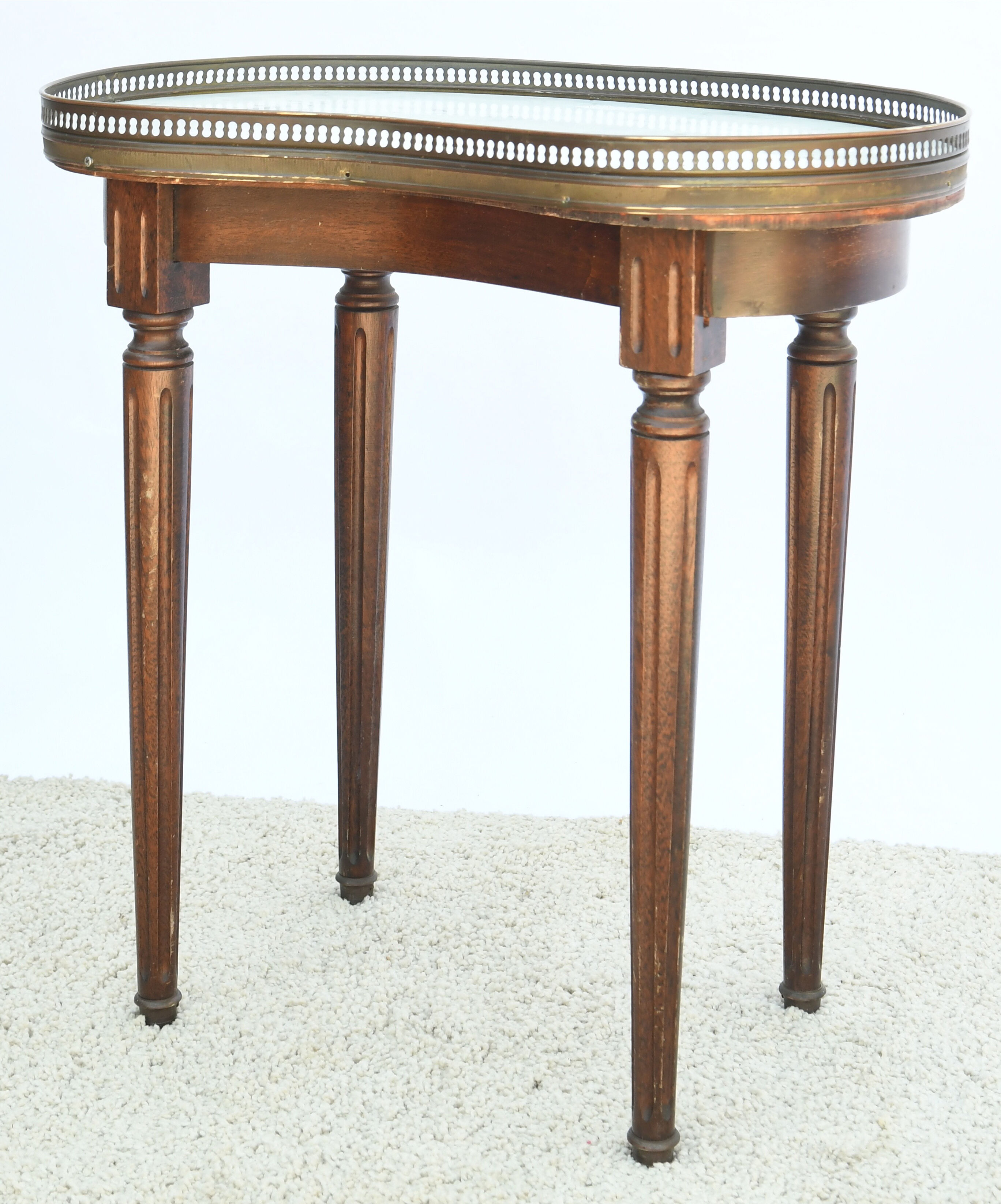 Louis XVI style kidney pedestal table