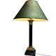 Empire bronze marble and patinated sheet metal lamp base, 20th century