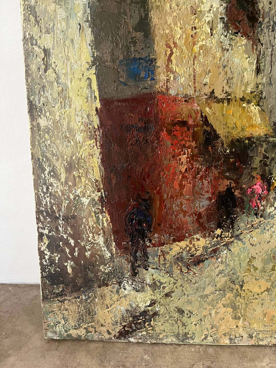 Street scene, oil on canvas, signed 1958