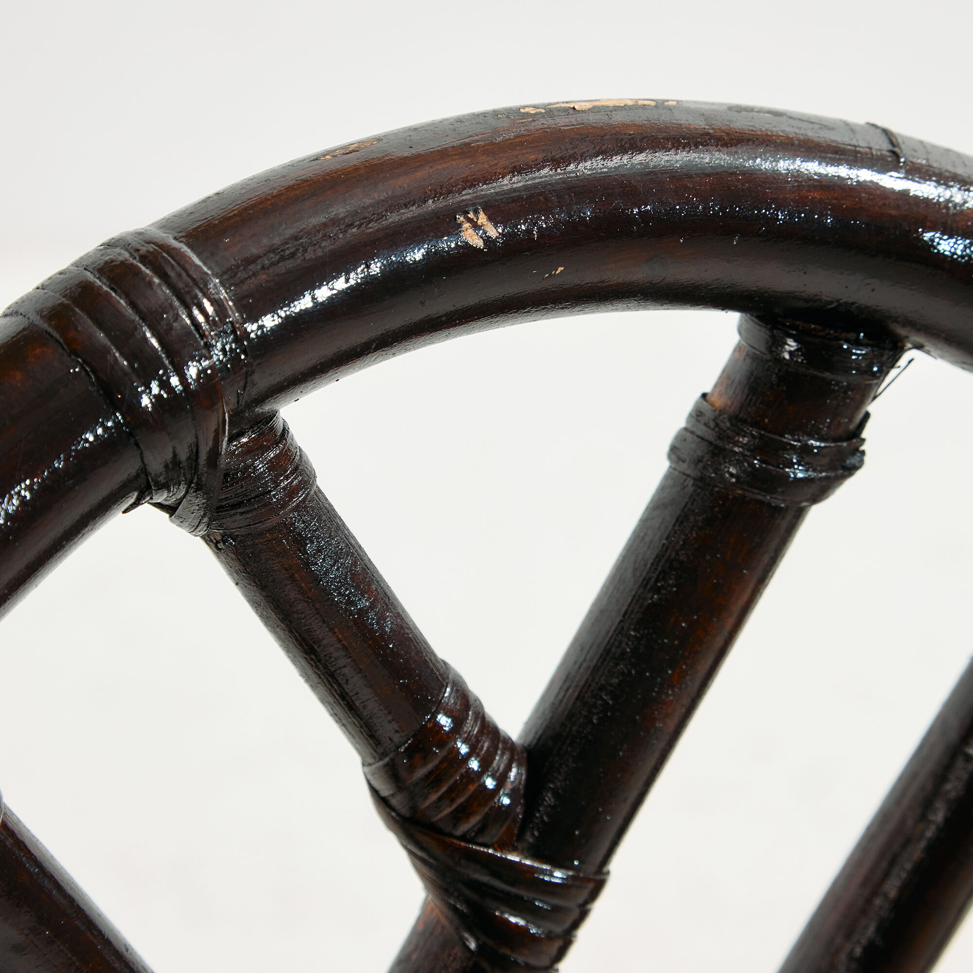 Metal and bamboo chair, set of 6