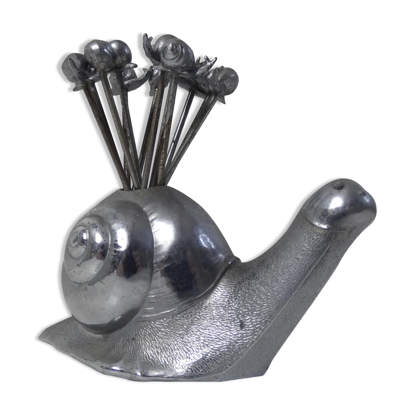 Petite Broche Escargot En Métal Argenté Et émaillé - Neuf Sans Emballage