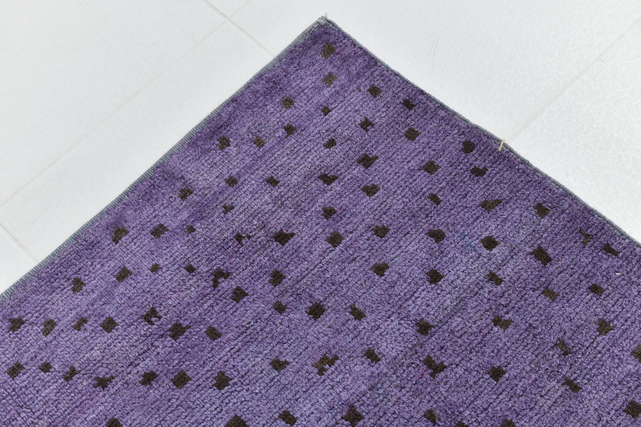 Purple & Brown Polka Dot Kilim Rug, 206x263Cm