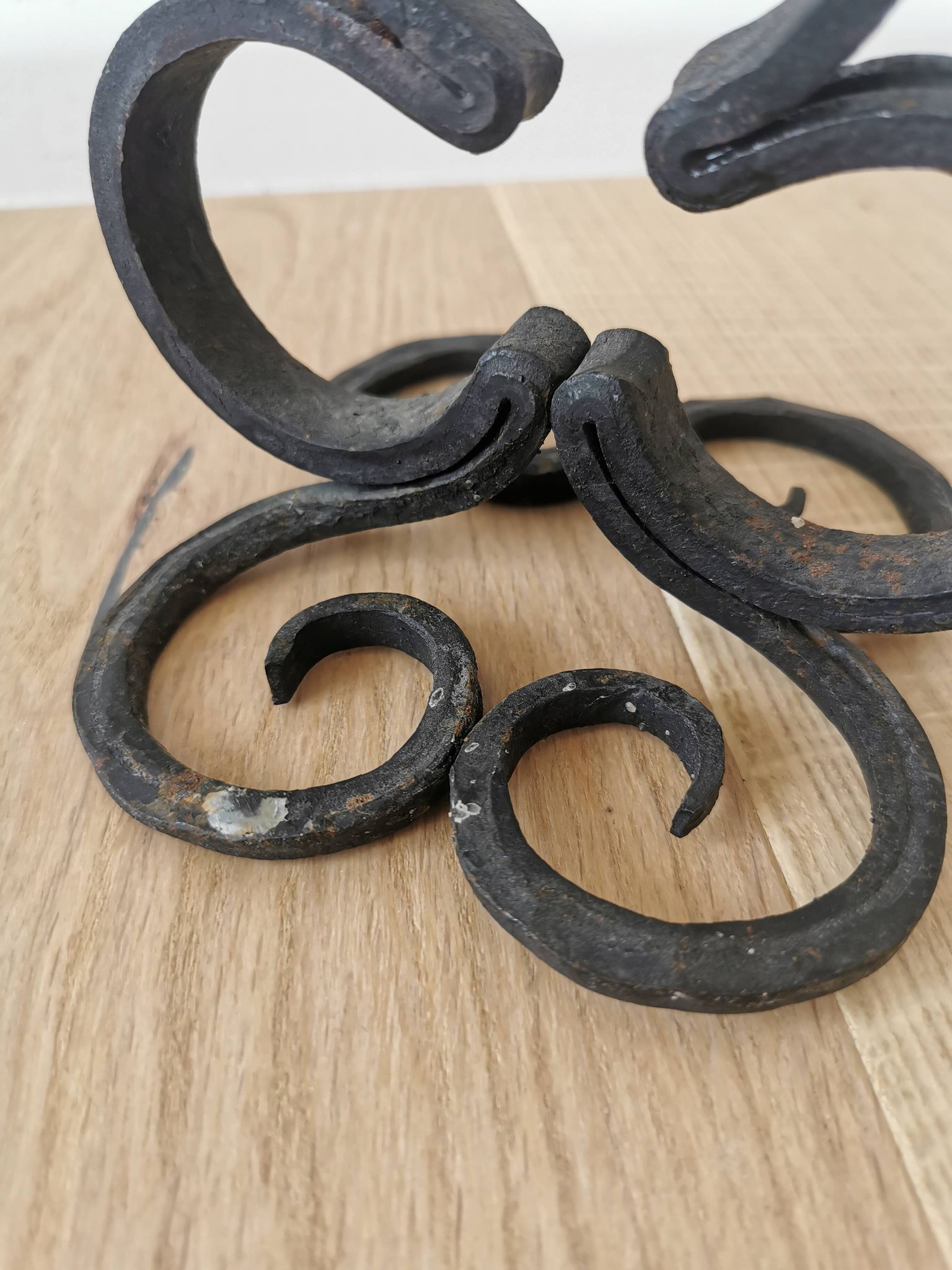 Vintage Iron Forged Candlestick Holder: Handmade Gothic Home Decor