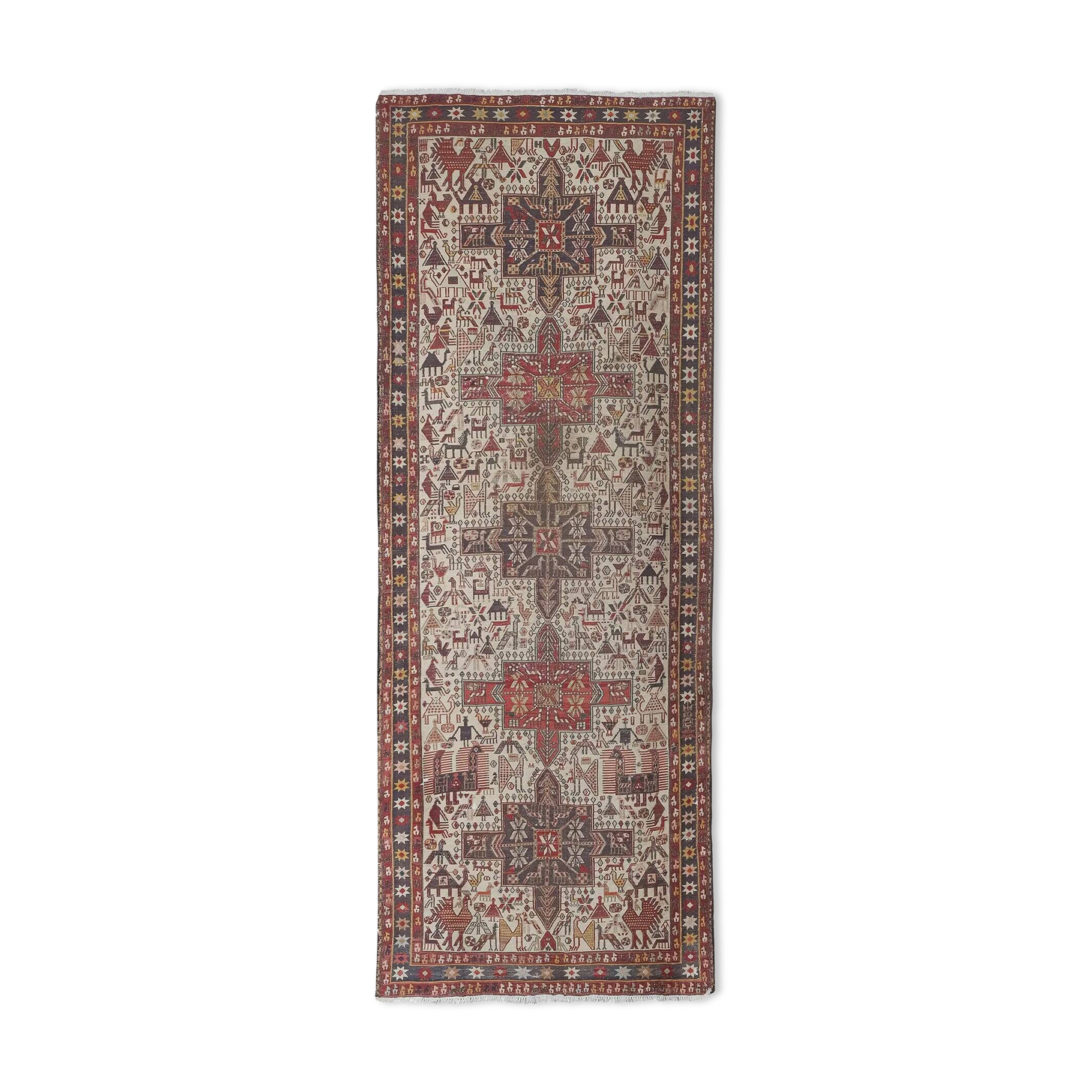 Vintage Turkish hallway rug 108x278 cm