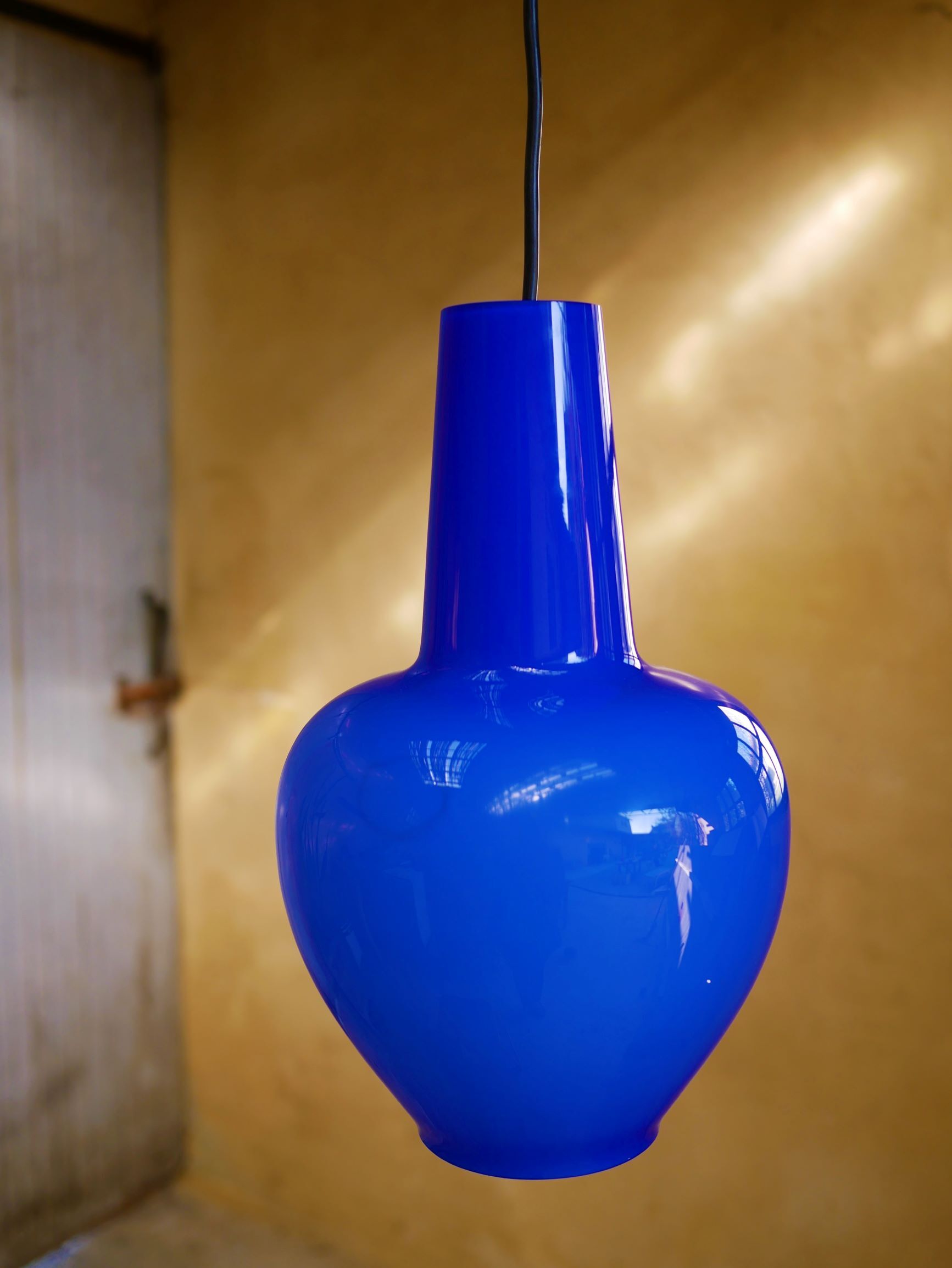 Vintage blue opaline hanging