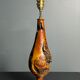 Sculptural artisanal brutalist midcentury burl wood turned table lamp 1960s