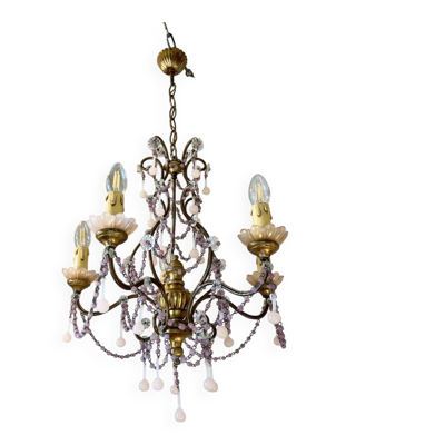 Lustre italien opaline rose