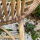 Set of 3 vintage rattan armchairs